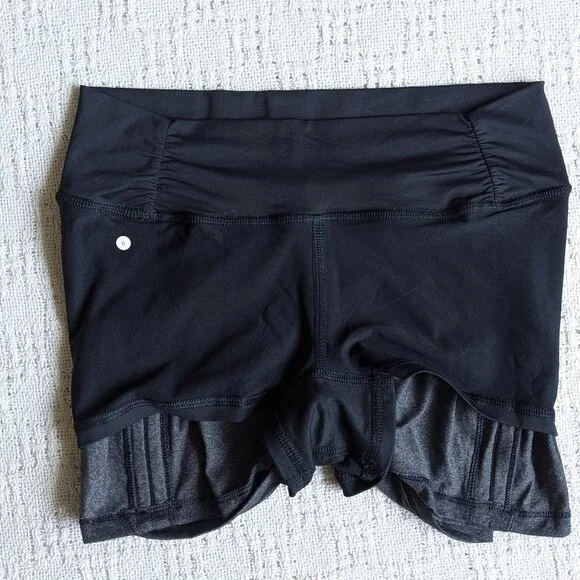 Lululemon Gray Black Hot N’ Sweaty Athletic Skirt Hot Yoga Size 6 - Picture 9 of 10